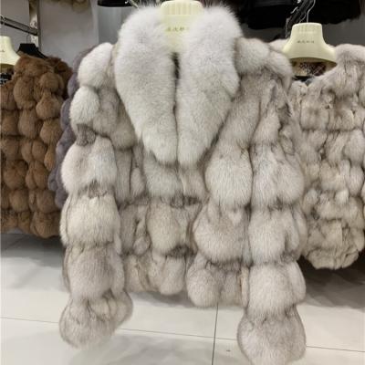 China Blue Fox Fur Coat Fashion Winter Fur Coat Women Breathable Fox Fur Jacket for sale