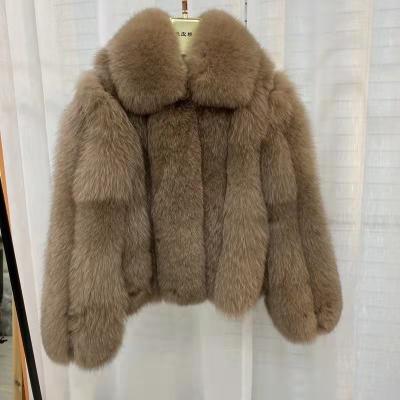 China Breathable Luxury Women Fox Fur Coat Fashion Winter Fur Coat Women Genuine Fox Fur Jacket for sale