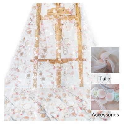 China 3d Ruffle Rose Chiffon Flower Embroidery New Arrival Fashion Electric Garland Lace Skirt Dress Breathable Fabric for sale