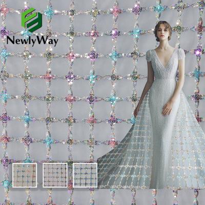 China France Breathable Top Selling Colorful Sequins Mesh Embroidery Tulle Lace Materials Nigerian Wedding Sequin Lace Fabric For Dress Dress for sale