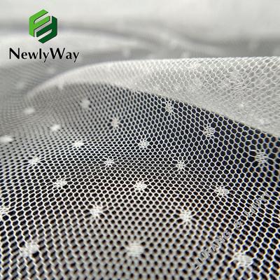 China Petite Polka Dot Mesh Ultramodern Polyester Tear-resistant White Tulle Warp Knitted Fabric For Bridal Veiling for sale