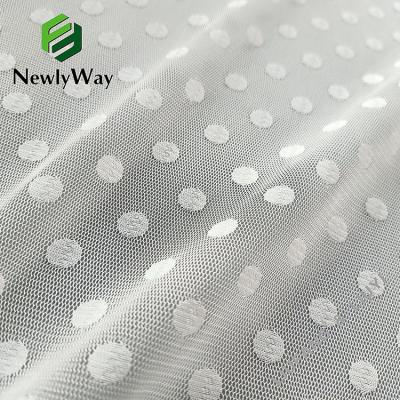 China Factory Sale Large Anti-static White Polka Dot Polyester Warp Knitted Mesh Tulle Fabric For Dresses for sale