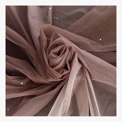 China Anti-Static Fashional Printed And Sequin Tulle Polyester Mesh Lace Fabric For Womenswear for sale