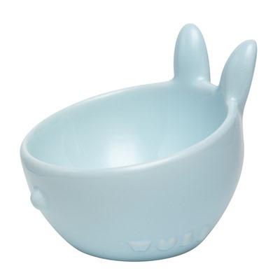 China Designer Rabbit Sustainable Pink Ceramic Look Luxury Cute Pet Feeding Bowl for sale