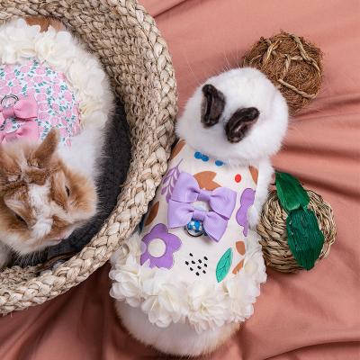 China Designer Pet Summer Flowers Vest Party Dress Sustainable Pet Clothes For Rabbits for sale