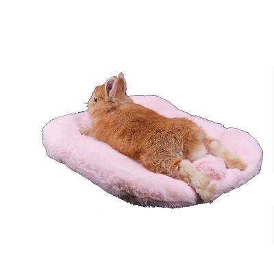 China Warm Pink Cute Cat Rabbit Pet Warming Pad Winter Plush New Design Breathable for sale