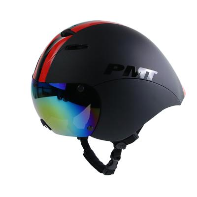 China PMT Integrated Iron Bicycle Durable Synchronization Helmet Three Mountain Road Goggles TT Broken Wind Tires for sale