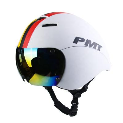 China Road Test Helmet PMT Integrated Mountain Road Glasses TT Broken Wind Iron Three Timing Bicycle Pneumatic Bicycle Helmet for sale