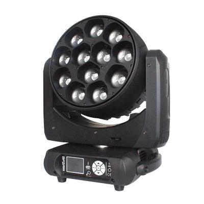 China Clubs LED Stage Lights 12x40w 4in1 Led Zoom Moving Head Wash Lights With Pixel Led RGB Control for sale