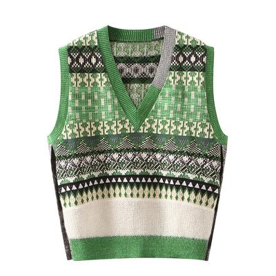 China 2020 Retro V-Neckline Mohair Sleeveless Vest Anti-wrinkle Pullover Korean Knitted Sweater for sale