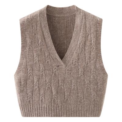 China 2020 Fashion Old School Anti-Wrinkle Retro Sweater Vest Ladies Street Girl Oversized Knitted Chic Vest Vest Top Sleeveless Vest for sale