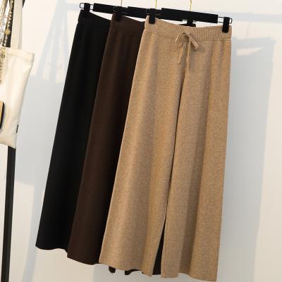 China Anti-Wrinkle Wide Leg Pants Women High Waist Solid Pants Pleated Elegant Women Loose Casual Korean Style for sale