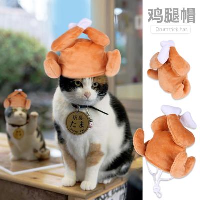 China Funny Props Props Halloween Props Pet Turkey Hat Chicken Leg Hat Turkey Cat Carnival Pet Props Thanksgiving for sale