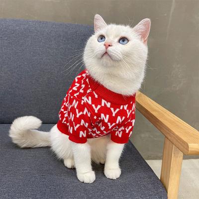 China Viable Warm Clothes Autumn and Winter Dog Coat Pet Clothing Cat Wholesale Thermal Knitting Luxury Sweater for sale