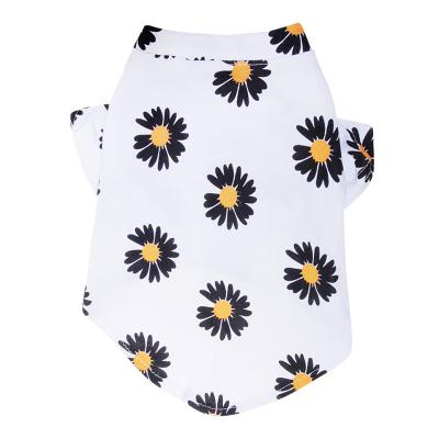 China Stocked Spring New Summer New High Quality Custom Pet T-shirt Dog Clothes Designer Cartoon Pet Cute Apparel for sale