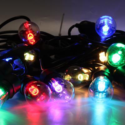 China 48ft Instant 15 Bulb Holiday Outdoor Decoration WIFI Remote Control String Lights Colorful SYNC Music LED RGBW Marquee String Light for sale