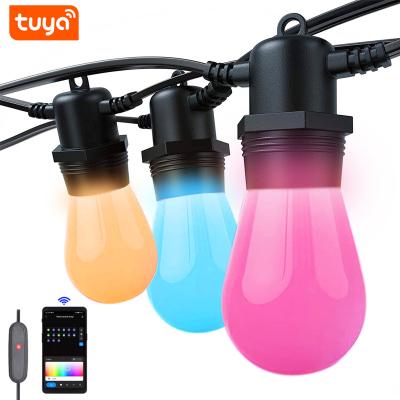 China Pretty New Tuya Smart String Light Multicolor Smart Tuya String Lights with WiFi and App Control, IP65 Outdoor Waterproof Music LED RGB Tuya String Light for sale