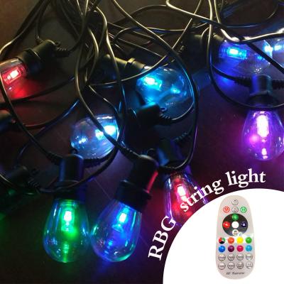 China RGB 48ft Smart Programmable Solar RGB Color String Light Outdoor Lux 3 Led Control Remoto Smart Led Christmas Lights String for sale