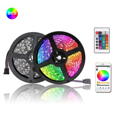 China Flex Led Strip Light RGB 5m 10m Waterproof Led Ribbon Strip Controller Flexible Tape Led Strip Light With IR Remote Kitchen Christmas Home PA for sale