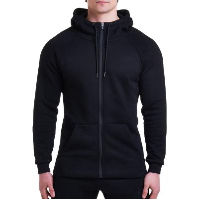 China Custom Low MOQ Single Blank Anti-Wrinkle Full Black Hoodie Zipper Up Top Sales Men's Gyms Hoodie OEM OEM for sale