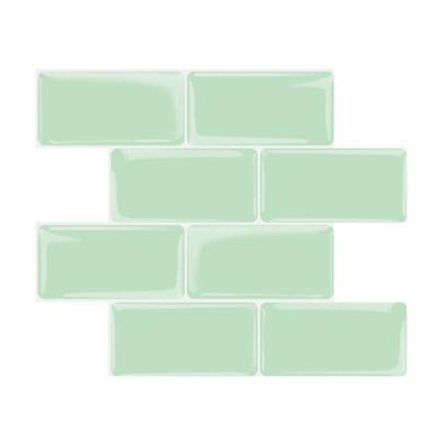 China Waterproof+ECO-Friendly+Self-adhesive High Quantity Dark Green Underground Self Adhesive Wall Sticker Tiles 3d gel peel and stick tile for sale