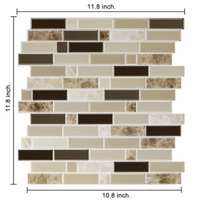 China Waterproof+ECO-Friendly+Self-adhesive Waterproof+ECO-Friendly+Self-adhesive Thicker 3d Oblong Design Peel and Stick Kitchen Backsplash Tile Waterproof Marble Wallpaper for sale