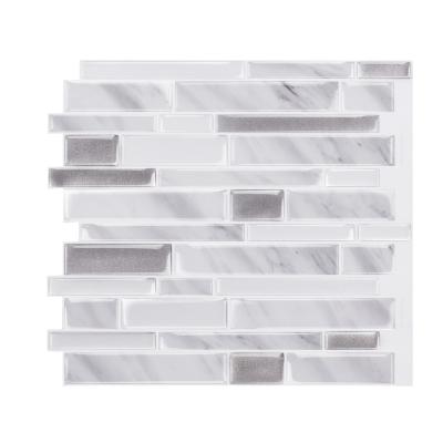 China Modern china wholesale 1.2mm thickness 3d peel and stick tiles kitchen backsplash tile marble wall panel for sale