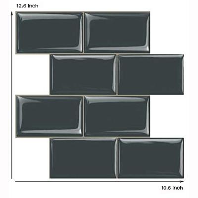 China Waterproof+ECO-Friendly+Self-adhesive Subway Wall Tile Dark Peel and Stick Tile 12.6*10.6 Inch 2.5mm Thickness Waterproof for sale