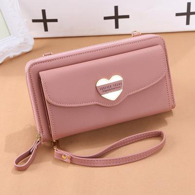 China Durable High Quality Wholesale Goods Ladies Wallet Fashion Zipper Clutch Wallet Long Money Clip For Women for sale