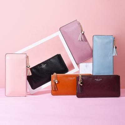 China New Factory Direct Durable PU Wallet Women Long With Ladies Mobile Phone Bag for sale