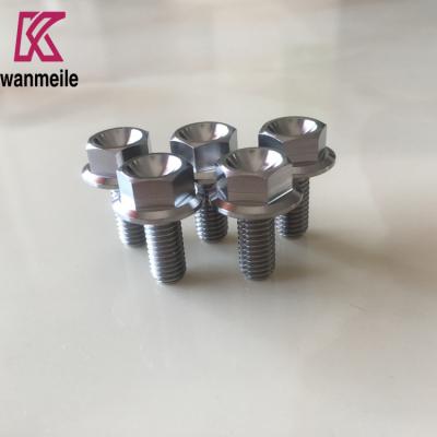 China Gr5 Ti6al4v M8 M10 High Quality Custom Titanium Flange Bolts Titanium Screw for motorcycle for sale