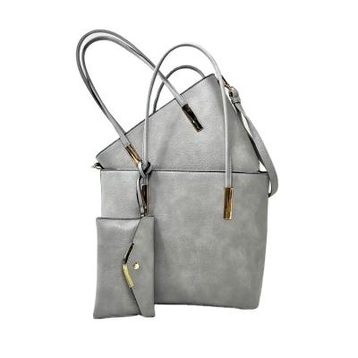 China Cheap Soft Graceful Light Luxurious Luxurious Leather 3 Piece PU Tote Bag Fashion High Quality Wholesale for sale