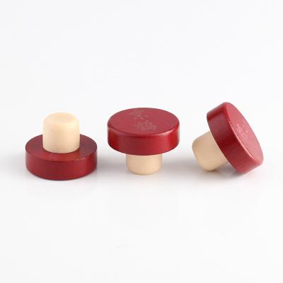 China Custom Wholesale Non-Refillable Polymer Wood Stopper Lid Wine Bottle Glass Stopper for sale