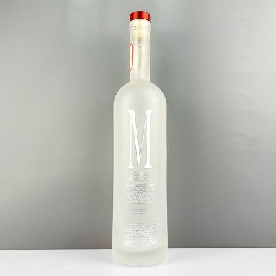 China Cheap Beverage Glass Wine Bottle Frosted Glass Wine Bottle 700ml Glass Bottle for sale