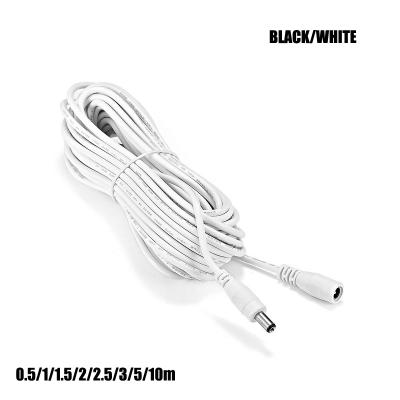 China 5.5mm x 2.1mm DC Extension Cable Plug 5.5mm x 2.1mm Extension Wire Male DC Power Cable 1M/5M/10M to Barrel DC Female Cable for Strip Light CCTV LED Camera for sale