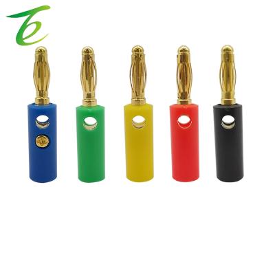 China 4mm Banana Plug 10/5pcs Gold Plated 4mm 4mm Banana Plug Screw Banana Male Plugs Adapter Banana Audio Cable Connector for sale