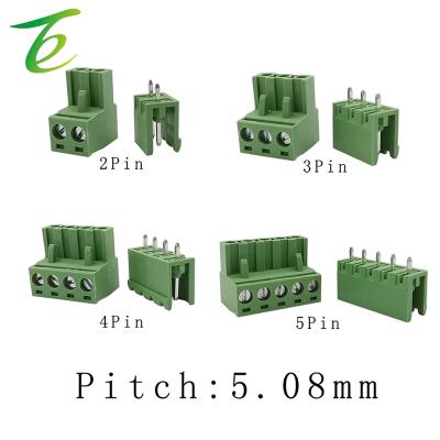 China 5.08 Mm Pitch Type PCB Terminal Blocks 300V 10A 2EDG 5.08mm Wire Terminal Blocks PCB Screw Terminal Block Connector 2EDG5.08 Plug-in Connector 2/3/4/5P Straight Pin PCB for sale