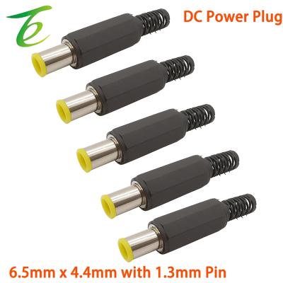 China 6.5mm x 4.4mm DC Power Connector with 1.3mm Pin 5/10Pcs DC Power Male Plug Connector DC 6.5 x 4.4mm with 1.3mm Pin Welding Plug Diy Electronic for Jack Repair DIY Audio Adapter for sale