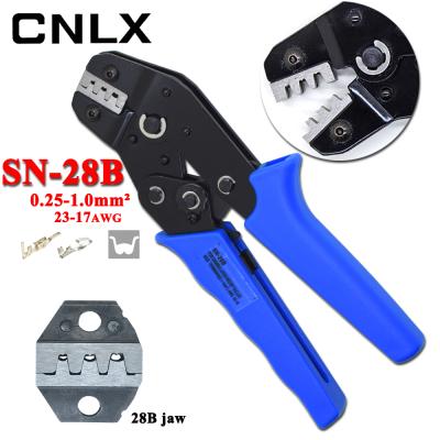 China Mini CNLX SN-28B Non-Insulated Tag Terminals Crimper Professional Crimping Tool for A.W.G. Dupont connector 28-18 for sale