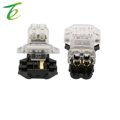 China T Form 5Pcs T Form 2 Way Wiring Wire Connector Connections 2 Pin Conductor Terminal Block Universal Quick Compact With A.W.G. 18-24 leverage for sale