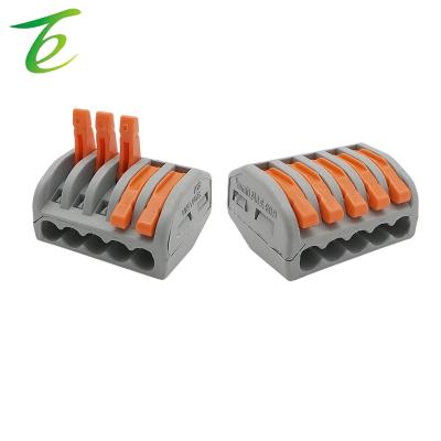 China PCT-215 PCT215 222-415 Compact Universal Connector 5/2pcs PCT-215 PCT215 222-415 Universal Wire Connectors 5 Pin Reusable Spring Conductor Terminal Block Lever 0.08-2.5mm2 for sale