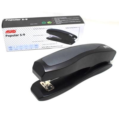 China Easy Opreation S-9 Cheap Price Standard Office Stapler No.26/6, 24/6 Staples 25 Sheet Capacity Extended Plastic Stapler for sale