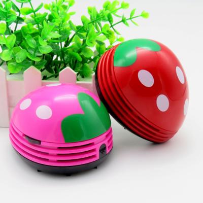 China Car Strawberry Car Keyboard Desktop Cleaner Dust Collector Portable Desktop Vacuum Cleaner for sale