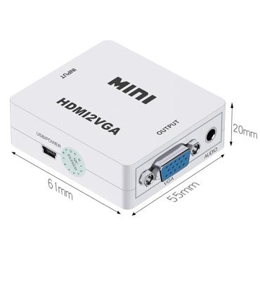 China MINI HDmi2VGA Multi Use Converter Box HDTV 1080P HD To VGA Adapter With Audio Power For Xbox DVD PS3 Projector Converter Box for sale