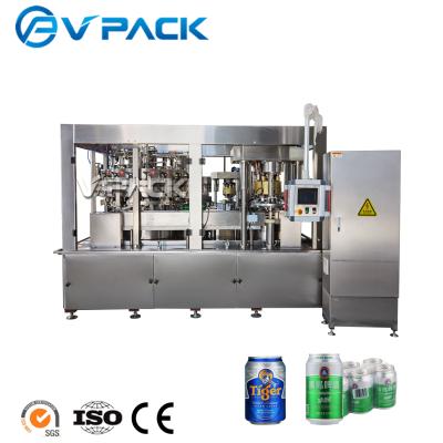 China Food aluminum can filling and sewing machine/beer cola soda filling and sealing machine in Zhangjiagang for sale