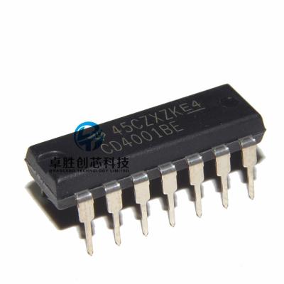 China New original standard CMOS 2 four-way gate logic IC input chip NI spot CD4001BE DIP-14 for sale