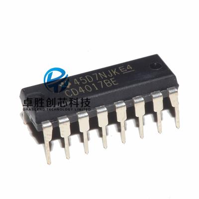 China New standard original decimal chip logic counter spot CD4017BE DIP-16 CD4017BE for sale