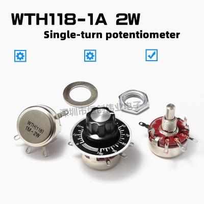 China WTH118 Coil Carbon Film Potentiometer 1A 2W WTH118-1A 1K/2K2/4K7/10K/22K/47K/100K/470K/1M Standard Original Single Potentiometer for sale