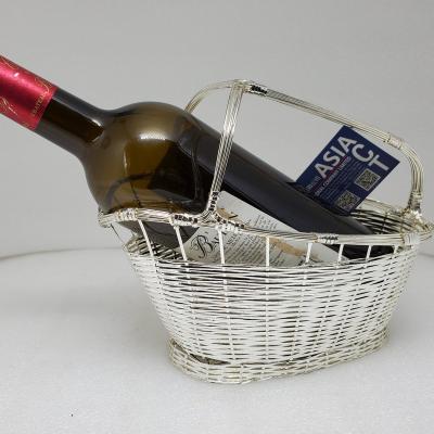 China Sustainable wine basket, baskets for wine bottles, wine rack basket for sale