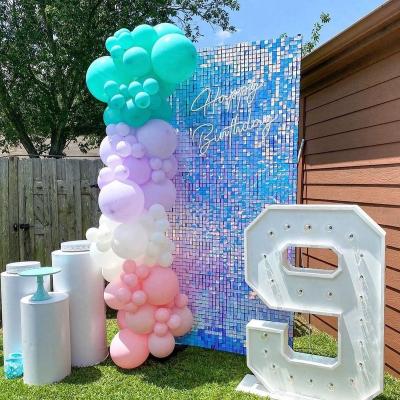 China Decoration iridescent Shimmer Wall Glitter Backdrop Wall Panel Bling Square Lentejuelas Panel Shimmer Wall for sale